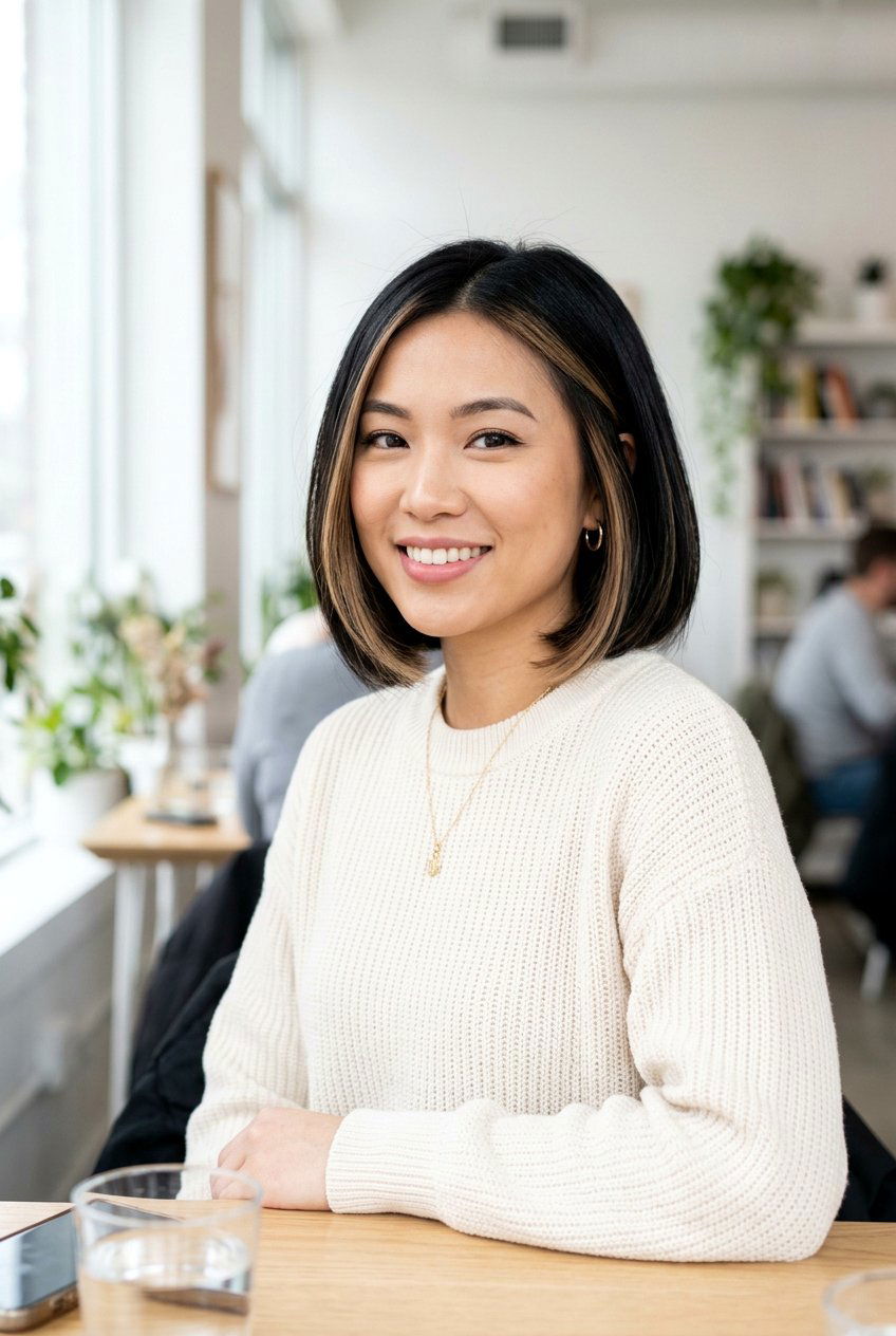 Face Framing Highlights On Bob Black Haircut - 20 face framing highlights for black hair - 20 face framing highlights for black hair