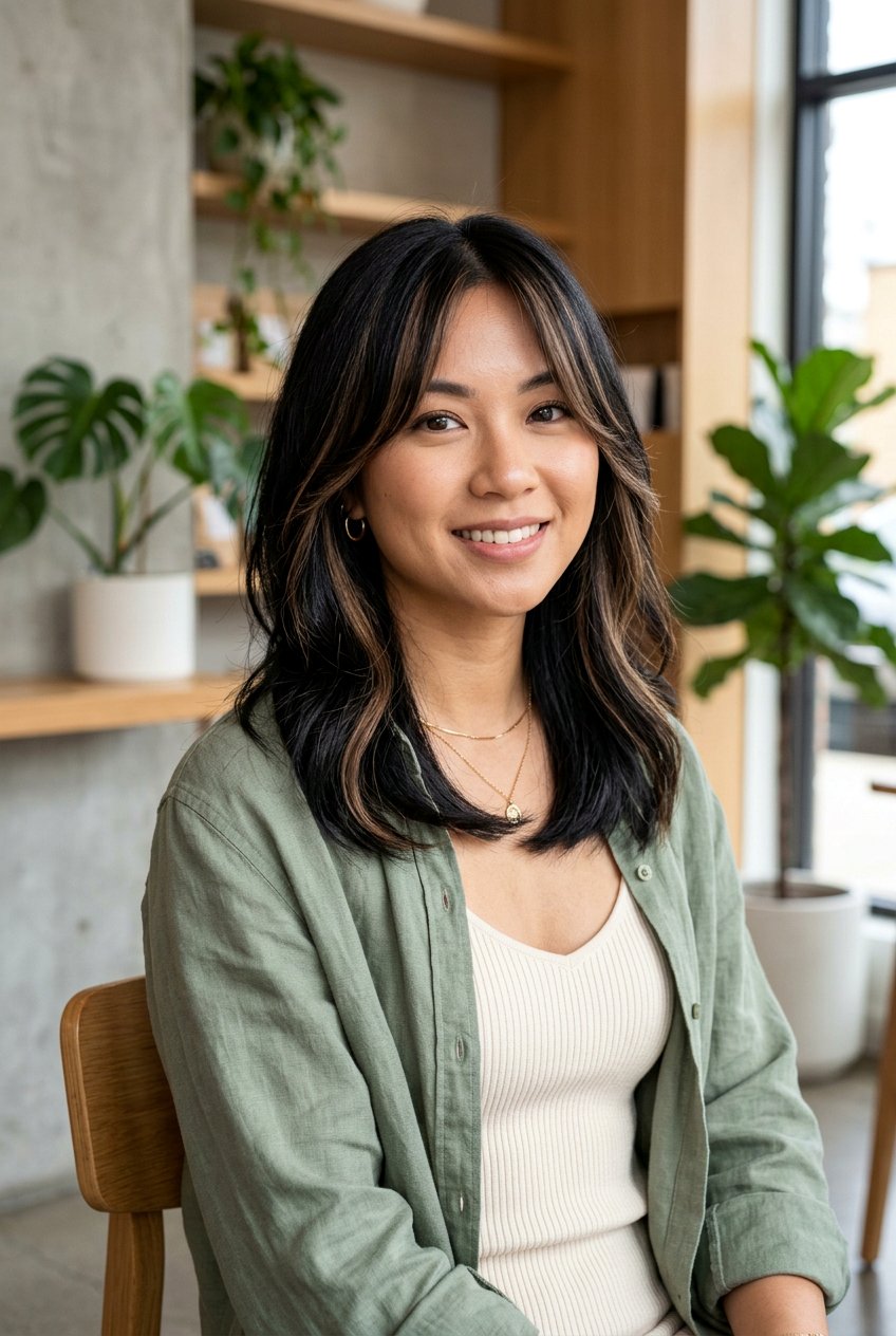 Face Framing Highlights With Curtain Bangs On Black Hair - 20 face framing highlights for black hair - 20 face framing highlights for black hair