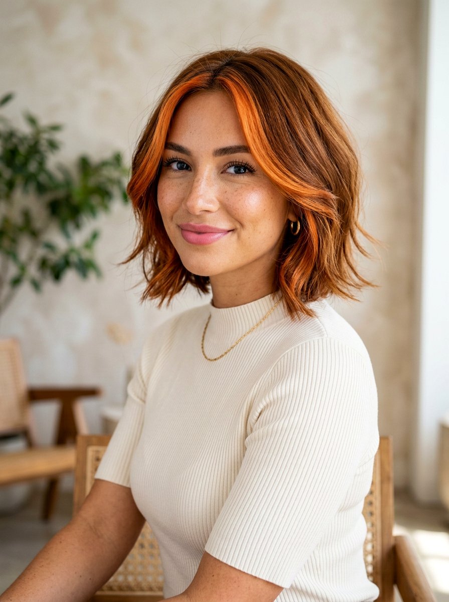 Face Framing Layered Bob Copper Money Piece - 20 copper money piece for layered bob - 20 copper money piece for layered bob