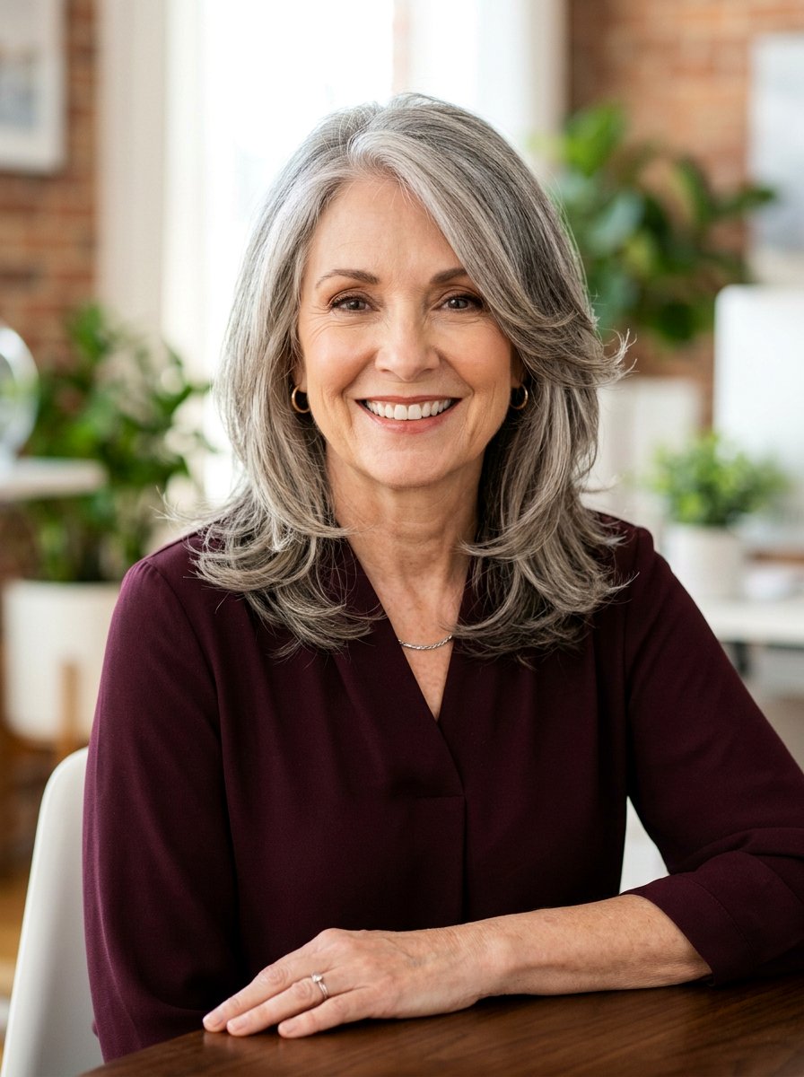 Face Framing Layered Haircut For Older Women - 20 polished office hairstyle for older women - 20 polished office hairstyle for older women