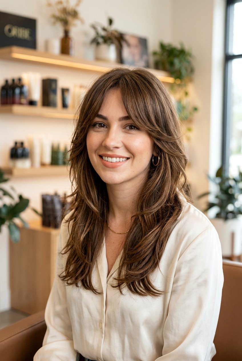 Face Framing Layered Haircut With Curtain Bangs - 20 modern layered haircut with curtain bangs - 20 modern layered haircut with curtain bangs