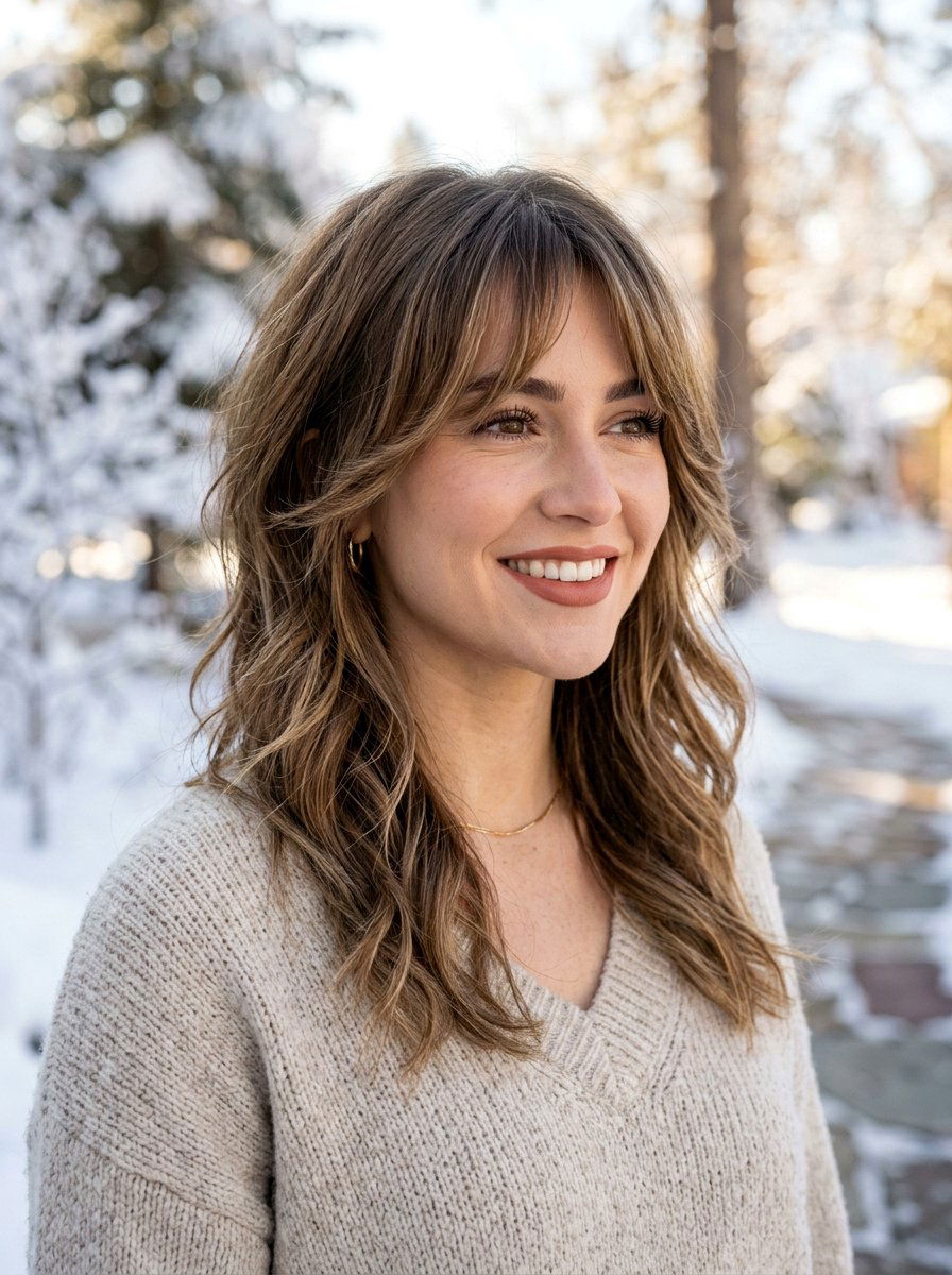 Face Framing Layered Shag With Curtain Fringe - 20 layered shag with curtain fringe - 20 layered shag with curtain fringe