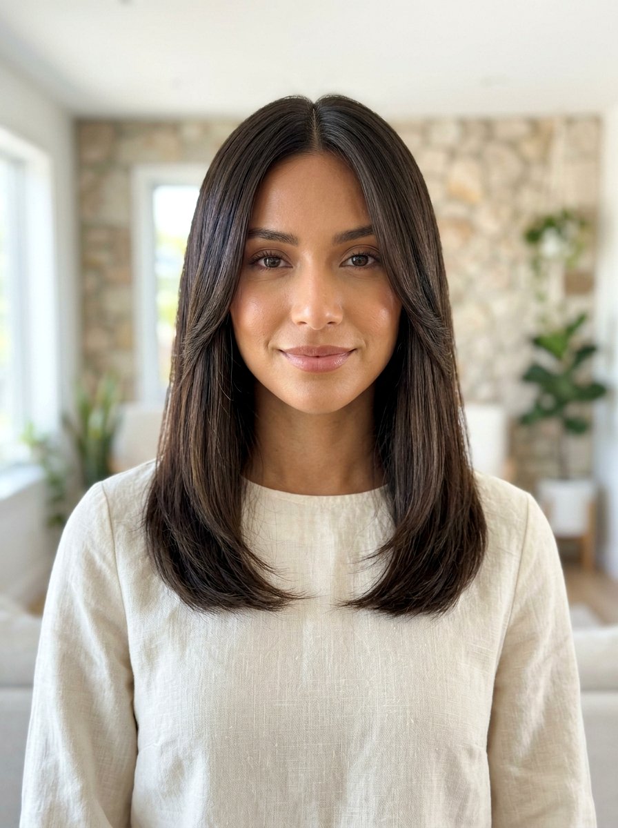 Face Framing Layered Straight Shoulder Length Haircut - 20 layered straight shoulder length haircut - 20 layered straight shoulder length haircut