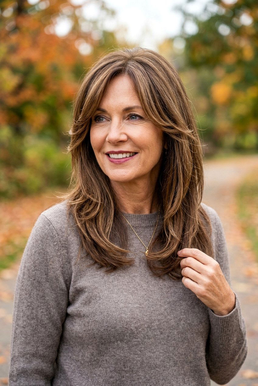 Face Framing Layers - 20 bouncy hairstyle for mature women - 20 bouncy hairstyle for mature women