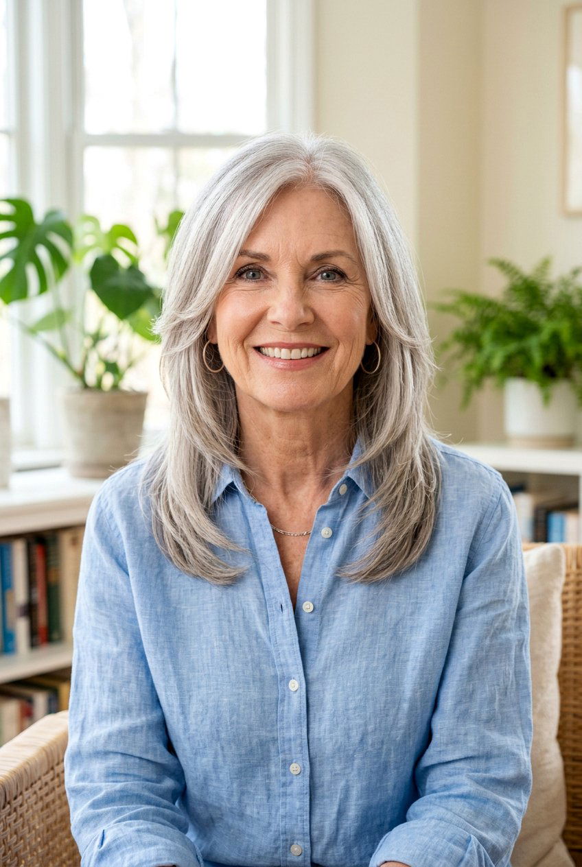 Face Framing Layers For Gray Hair - 20 shoulder length layers for women over 60 - 20 shoulder length layers for women over 60