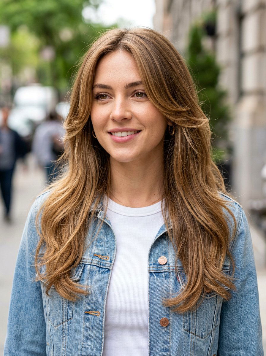 Face Framing Layers Long Haircut - 20 flattering haircut for diamond face women - 20 flattering haircut for diamond face women