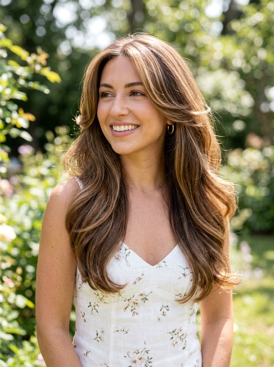 Face Framing Long Layers Blowout - 20 glossy blowout layers for long hair - 20 glossy blowout layers for long hair