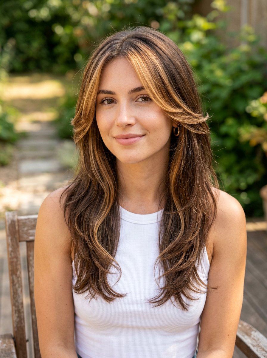 Face Framing Long Layers With Highlights - 20 college girls long layers with face frame - 20 college girls long layers with face frame