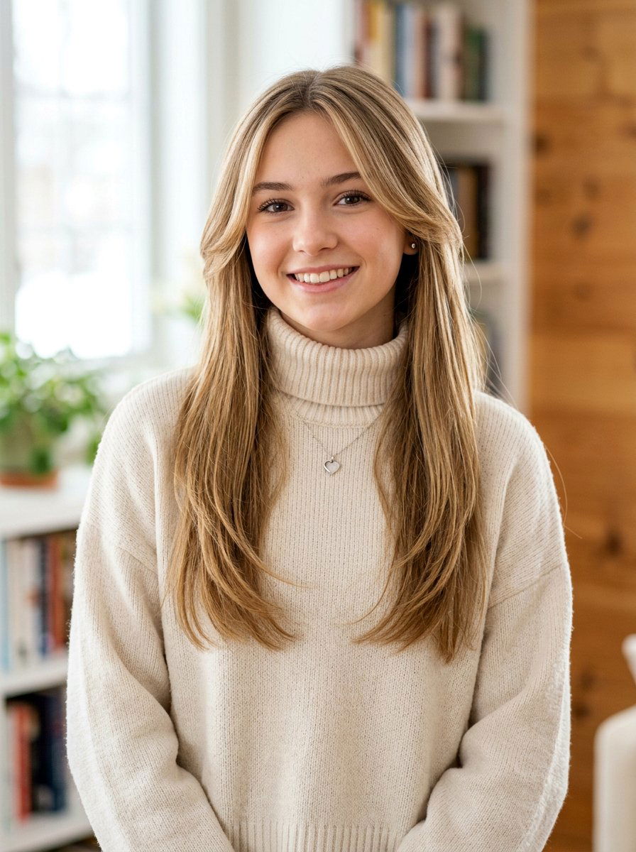 Face Framing Long Straight Layers - 20 teen girls long straight layers haircut - 20 teen girls long straight layers haircut