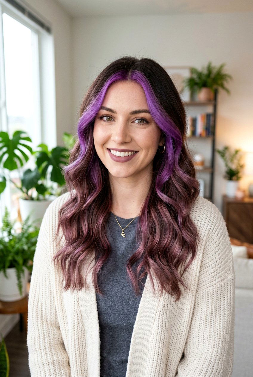 Face Framing Mauve Balayage On Brunette Hair - 20 mauve balayage on brunette hair - 20 mauve balayage on brunette hair