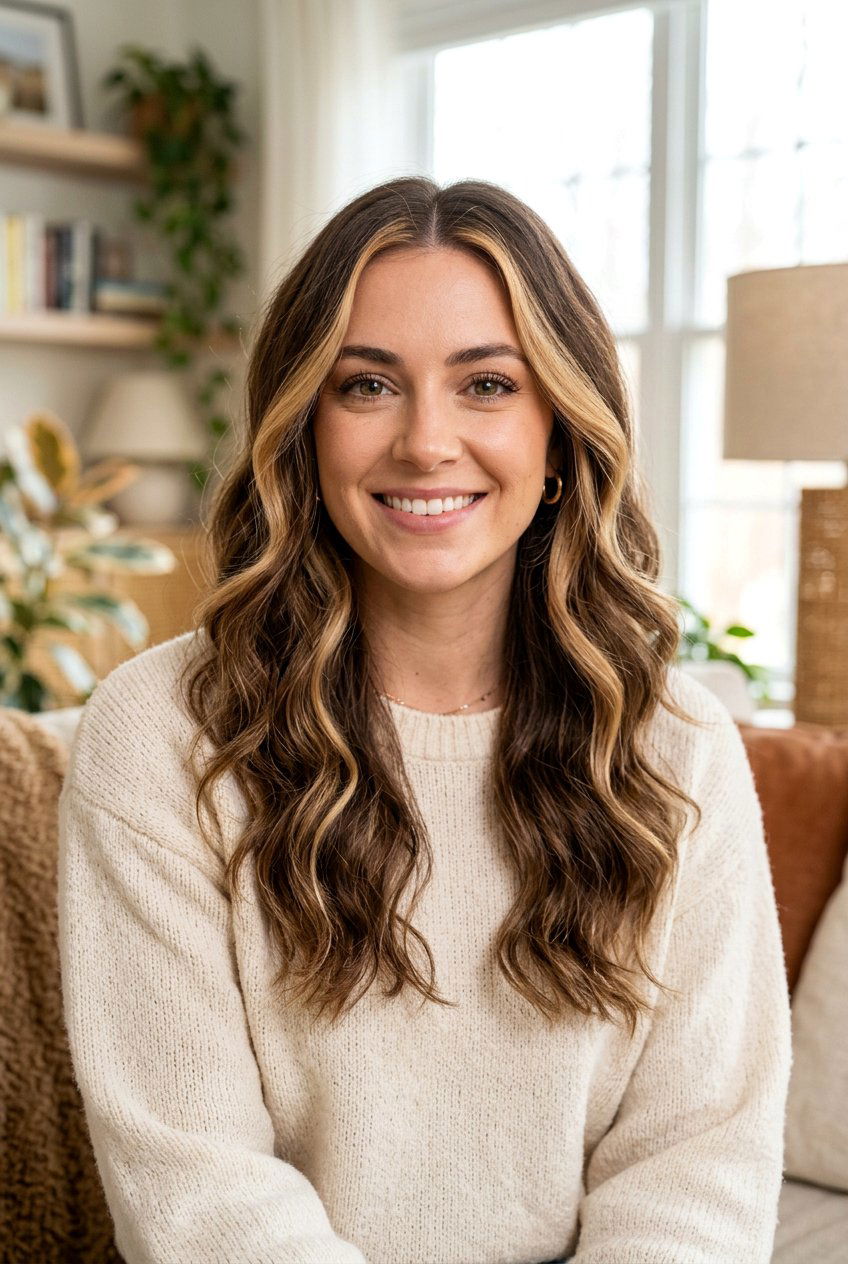 Face Framing Money Piece On Wavy Hair - 20 subtle money piece ideas - 20 subtle money piece ideas