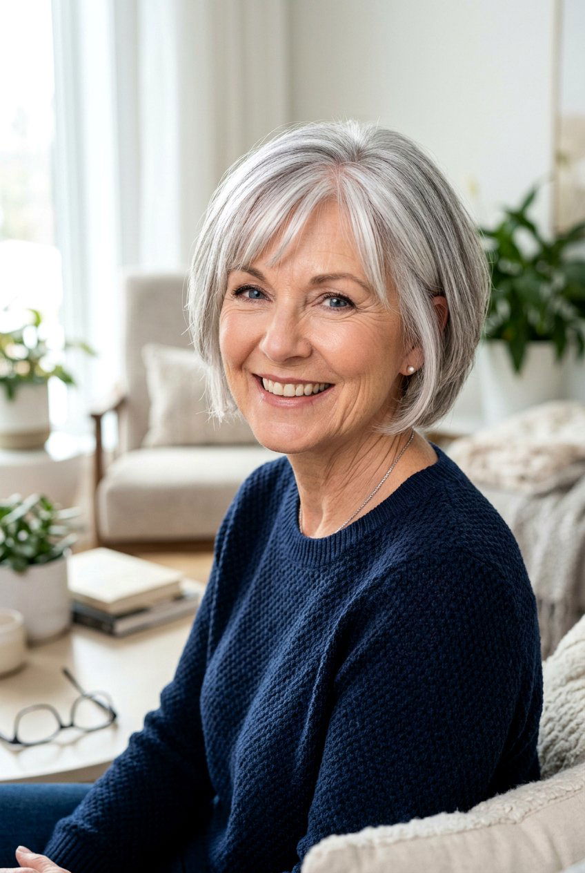Face Framing Pearl Gray Highlights - 20 pearl gray highlights for women over 60 - 20 pearl gray highlights for women over 60
