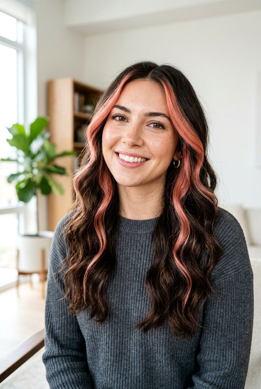 Face Framing Pink Balayage - 20 pink balayage hair - 20 pink balayage hair