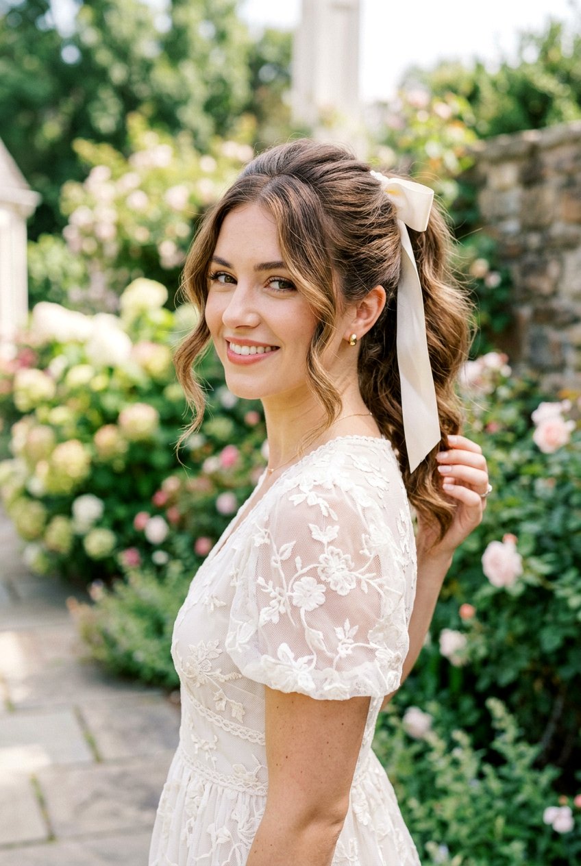 Face Framing Ponytail With Bow - 20 birthday hairstyle with bow ponytail - 20 birthday hairstyle with bow ponytail