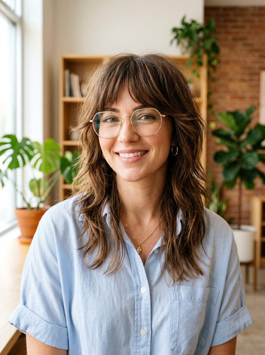 Face Framing Shag With Glasses - 20 layered shags for women with glasses - 20 layered shags for women with glasses