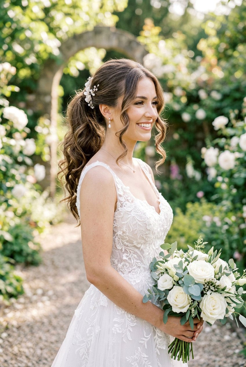 Face Framing Tendrils Ponytail - 20 boho bridal ponytail - 20 boho bridal ponytail