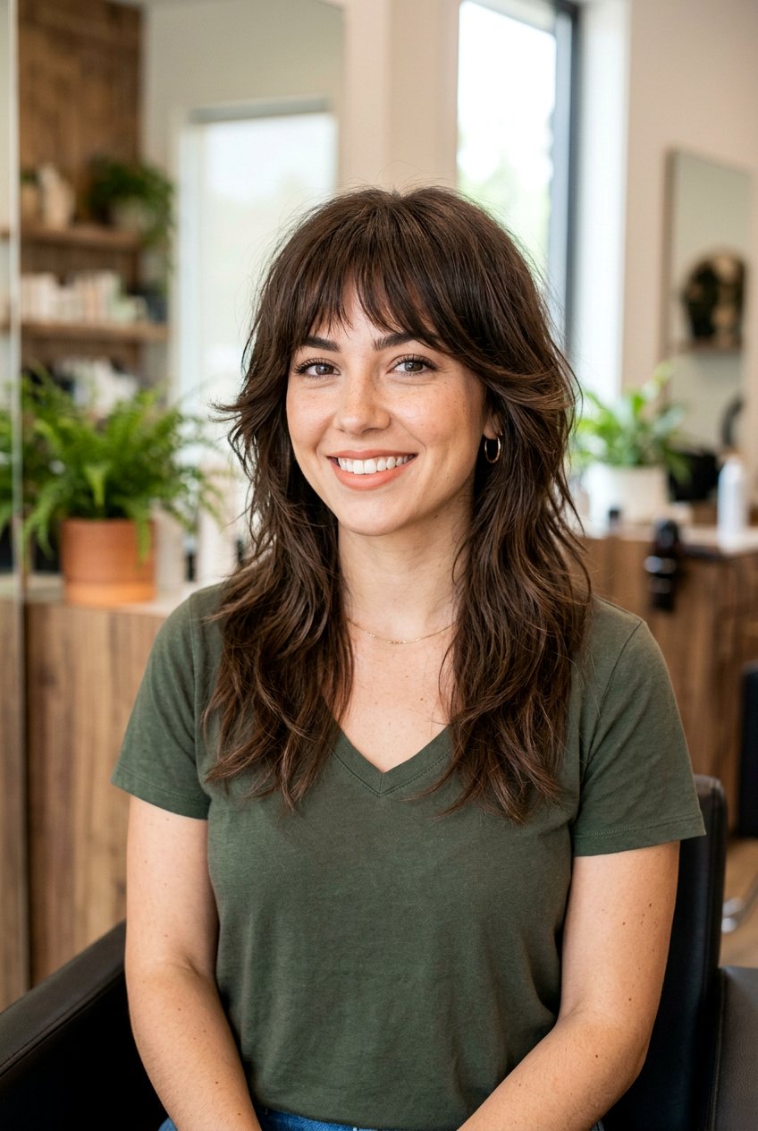 Face Framing Wolf Cut With Wispy Bangs - 20 wolf cut with wispy bangs - 20 wolf cut with wispy bangs