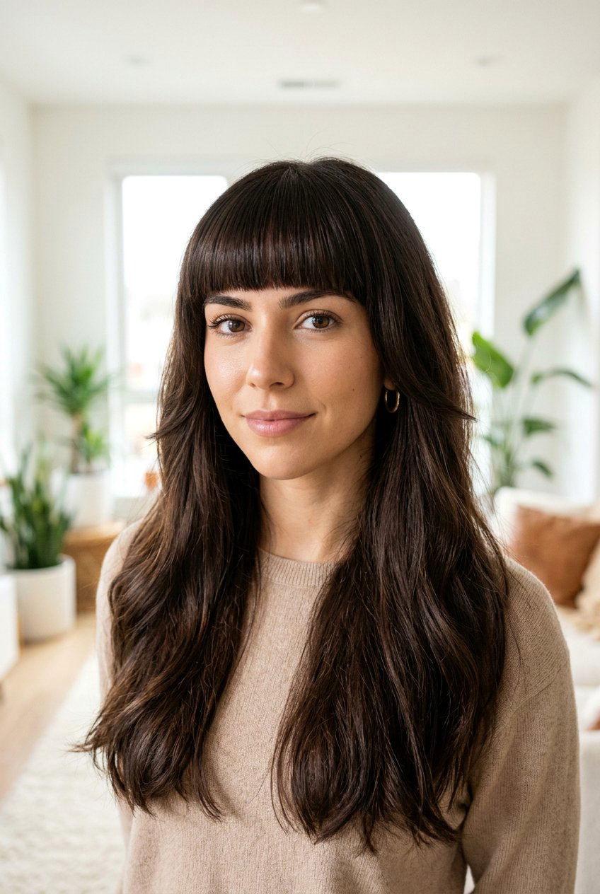 Face framing blunt bangs - 20 blunt bangs hairstyles - 20 blunt bangs hairstyles