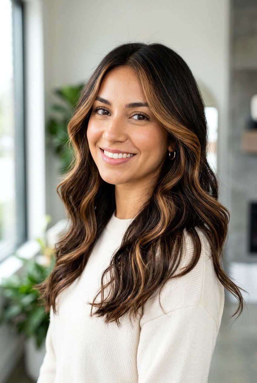 Face framing caramel highlights for dark hair - 20 caramel highlights on dark hair - 20 caramel highlights on dark hair