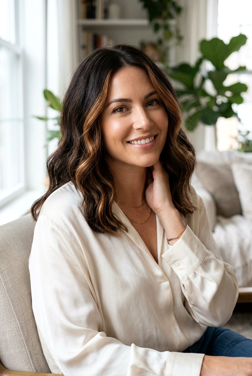 Face framing caramel ribbons for brunettes - 20 delicate caramel ribbons for mature brunettes - 20 delicate caramel ribbons for mature brunettes