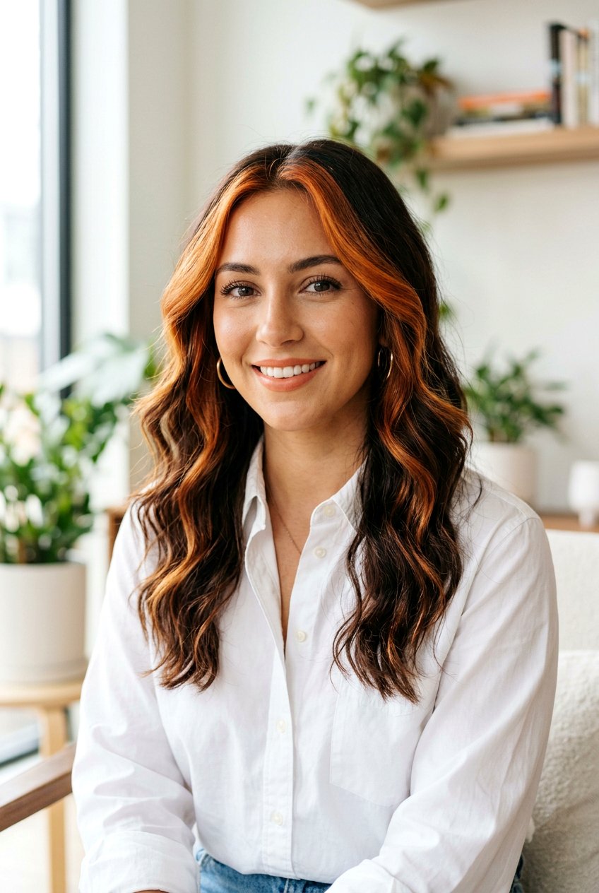 Face framing ginger balayage brunette - 20 ginger spice balayage on brunette hair - 20 ginger spice balayage on brunette hair