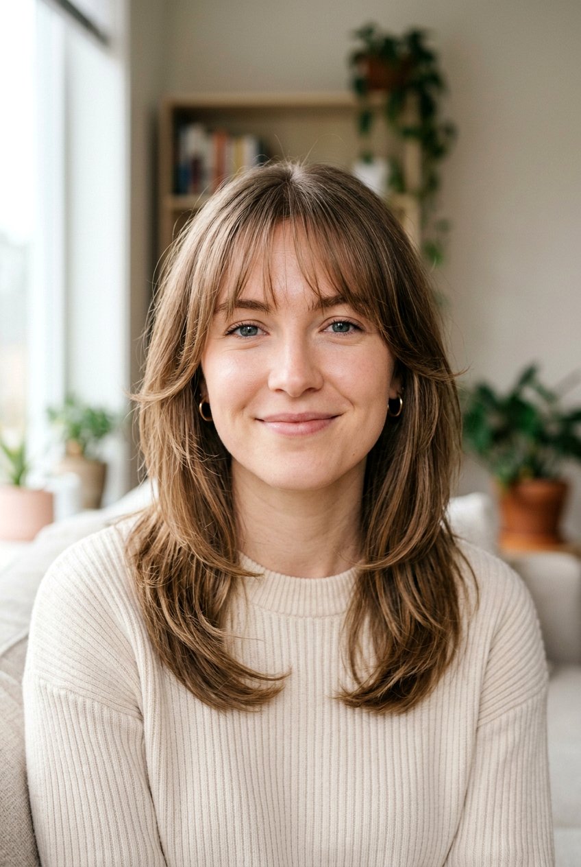 20 Stunning Shoulder Length Haircuts with Bangs to Try Now