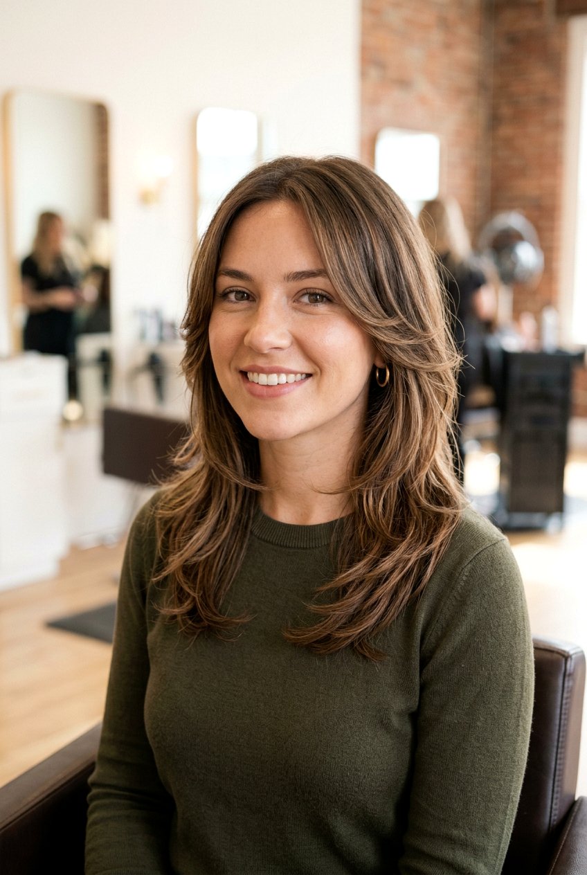 Face framing razor layers - 20 razor cut long layers - 20 razor cut long layers