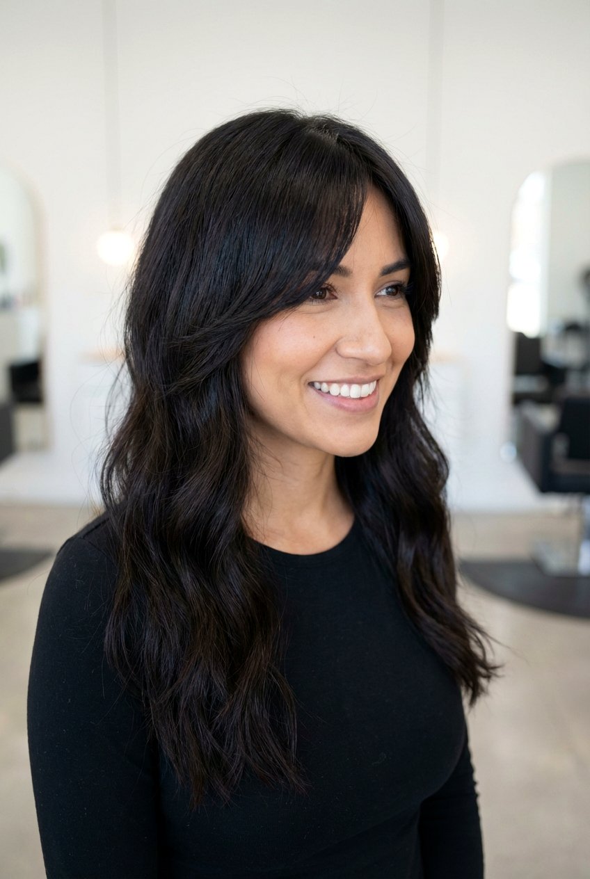 Face framing side fringe - 20 side swept bangs hairstyles - 20 side swept bangs hairstyles