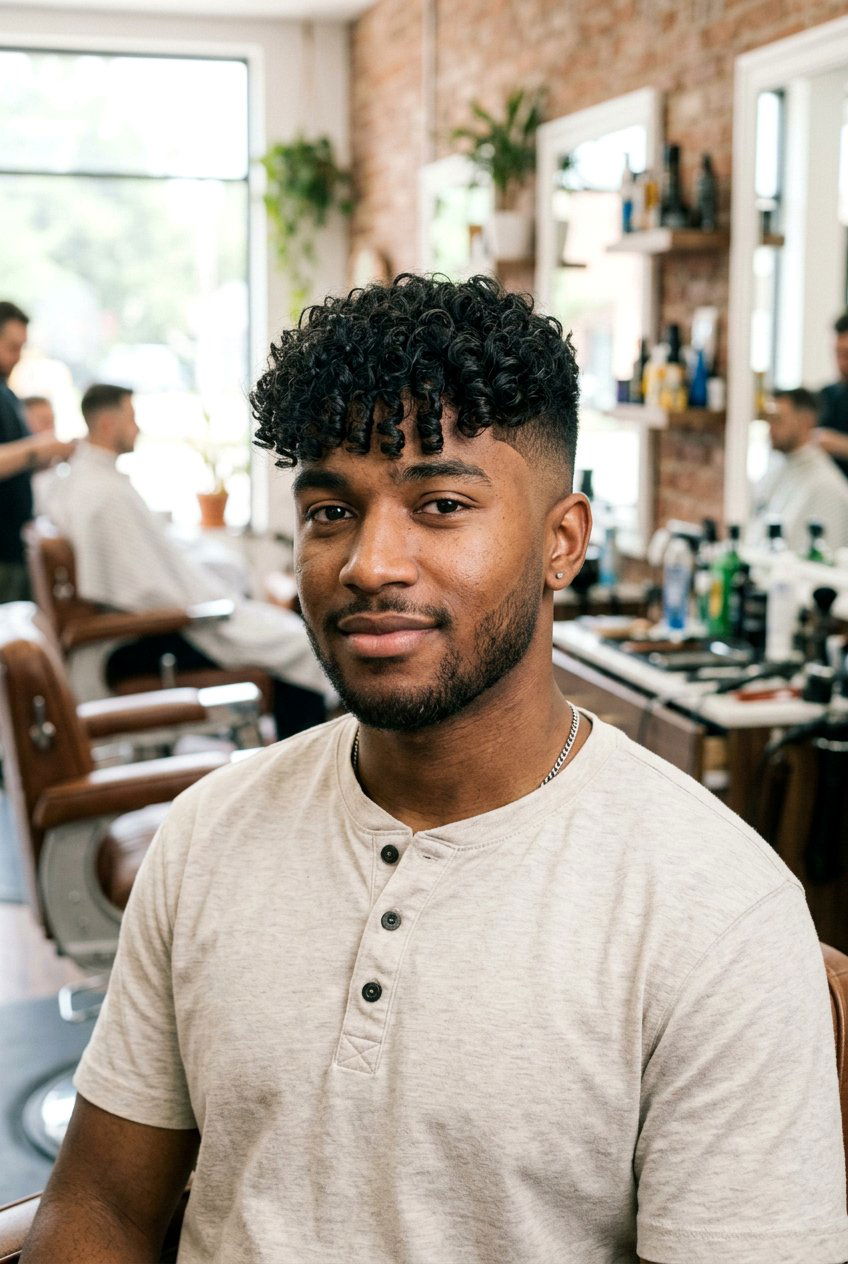 Fade Haircut With Curly Fringe - 20 curly fringe haircut men - 20 curly fringe haircut men