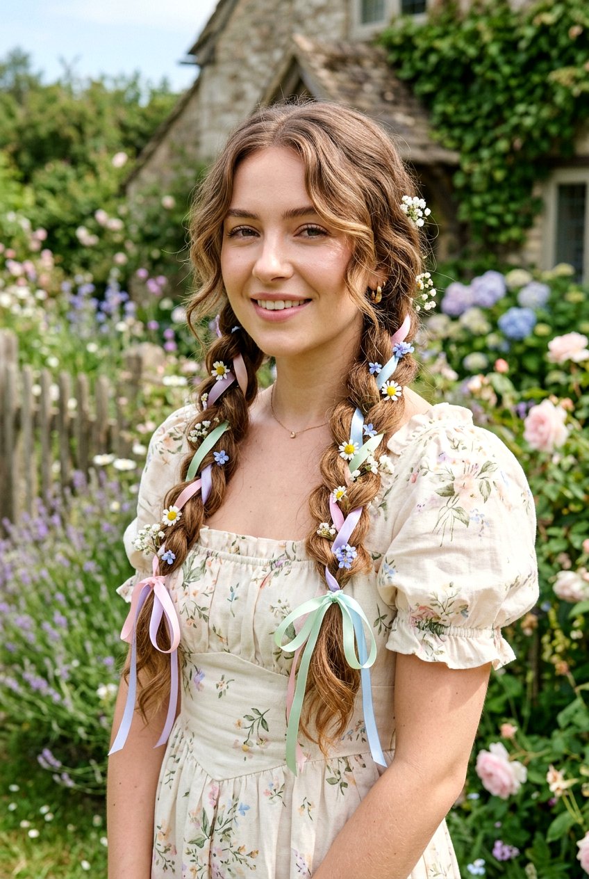 Fairycore Ribbon Braids - 20 fairycore hairstyles for women - 20 fairycore hairstyles for women