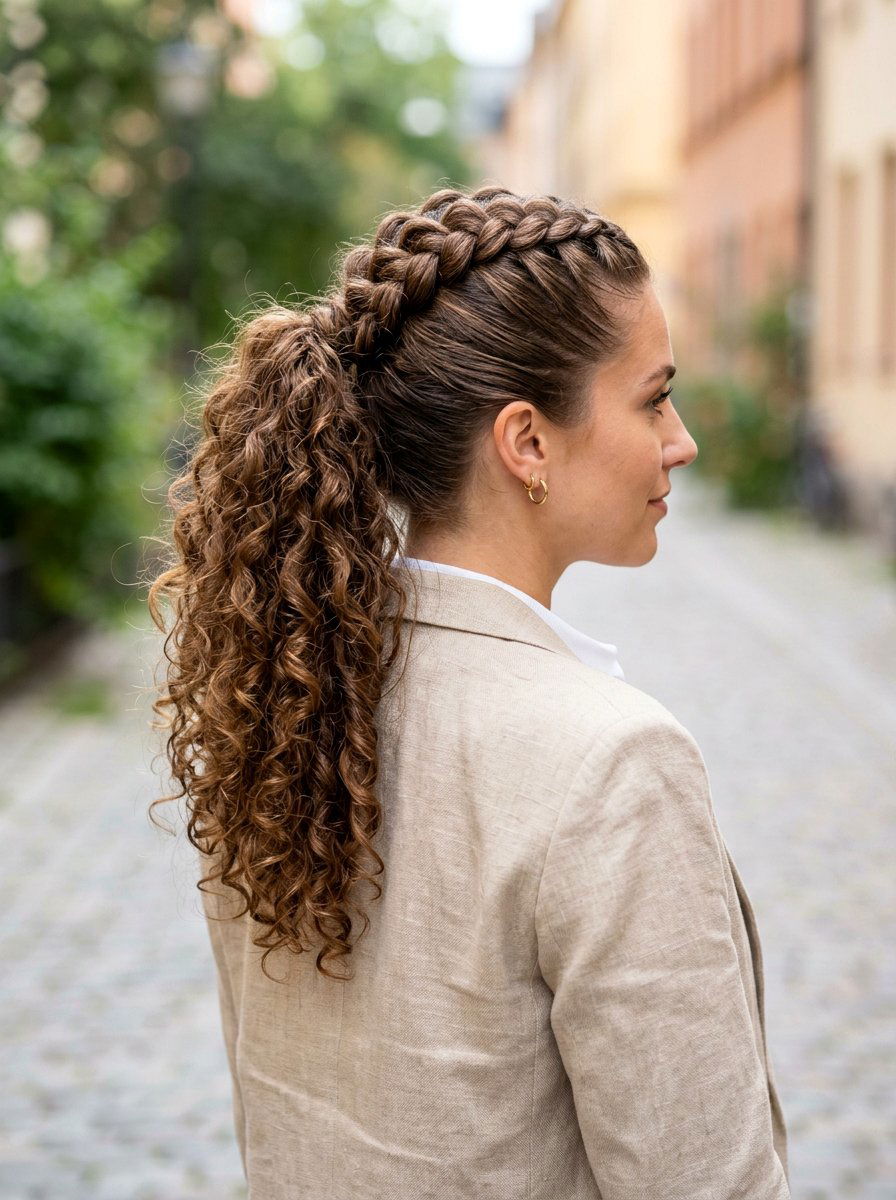 Faux Hawk Braid For Long Curly Hair - 20 easy work hairstyle for long curly hair - 20 easy work hairstyle for long curly hair