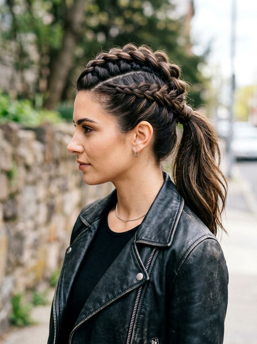 Faux Hawk Braid Hairstyle - 20 easy hairstyle for thick wavy hair - 20 easy hairstyle for thick wavy hair