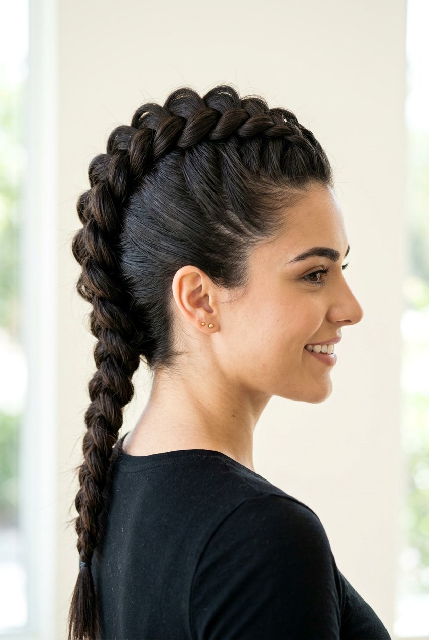 Faux Hawk Braid - 20 school hairstyle for shoulder length fine hair - 20 school hairstyle for shoulder length fine hair