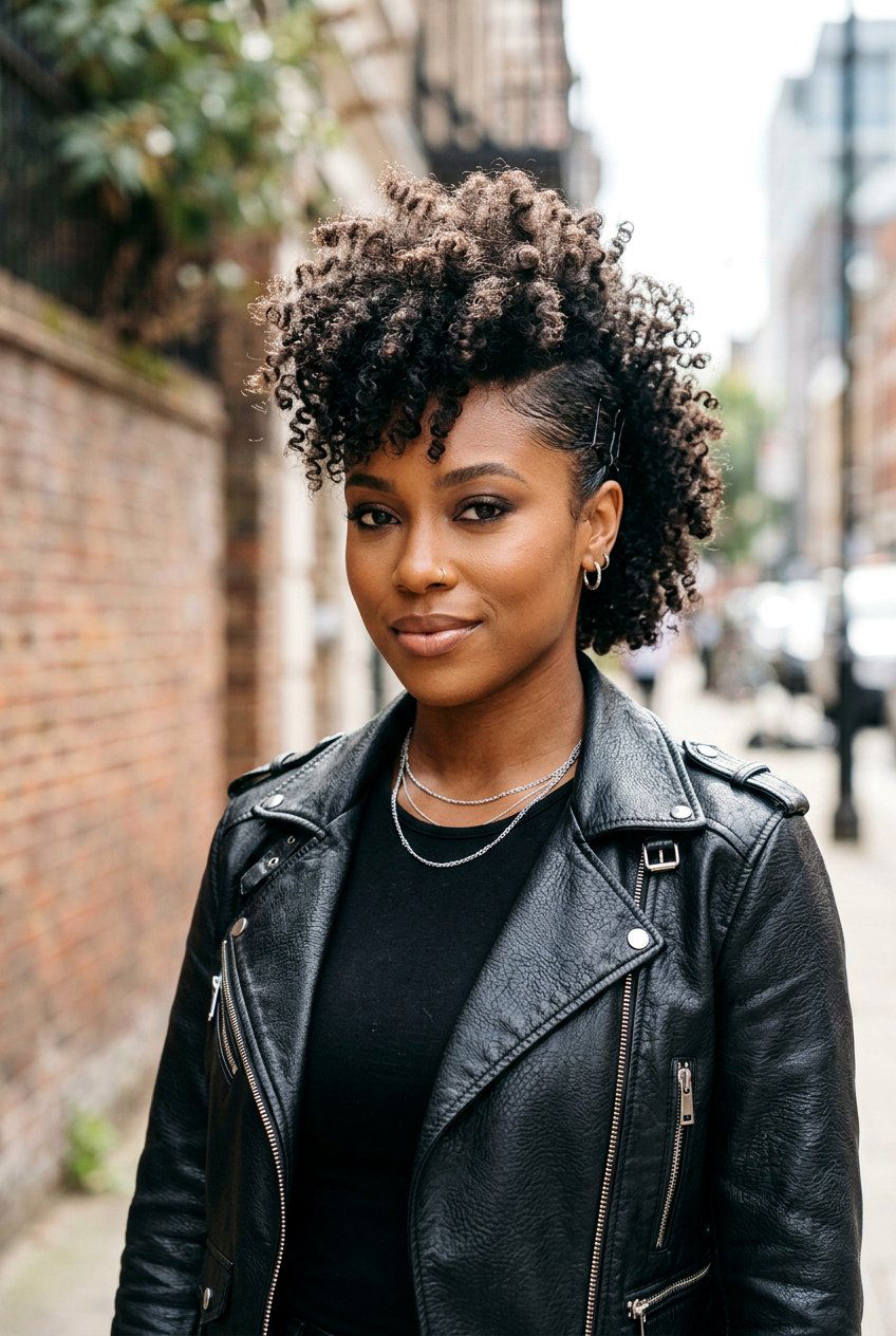 Faux Hawk Curls - 20 curly hairstyle for college girls - 20 curly hairstyle for college girls