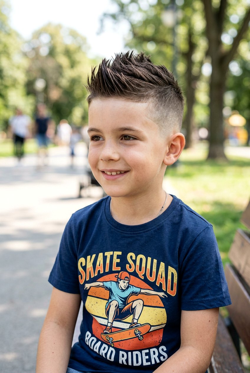 Faux Hawk Fade - 20 summer haircut for boys - 20 summer haircut for boys