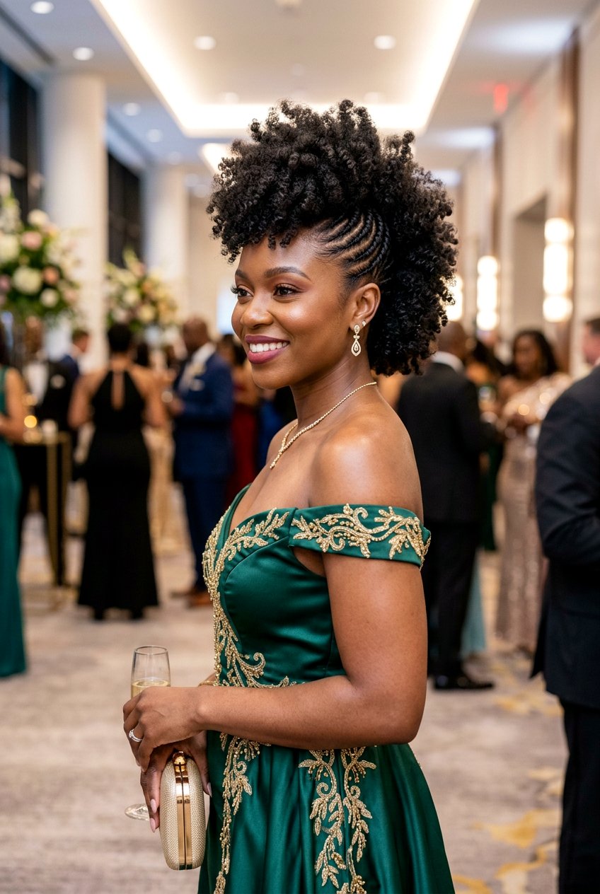 Faux Hawk Puff Natural Hair - 20 black women graduation natural hairstyles - 20 black women graduation natural hairstyles