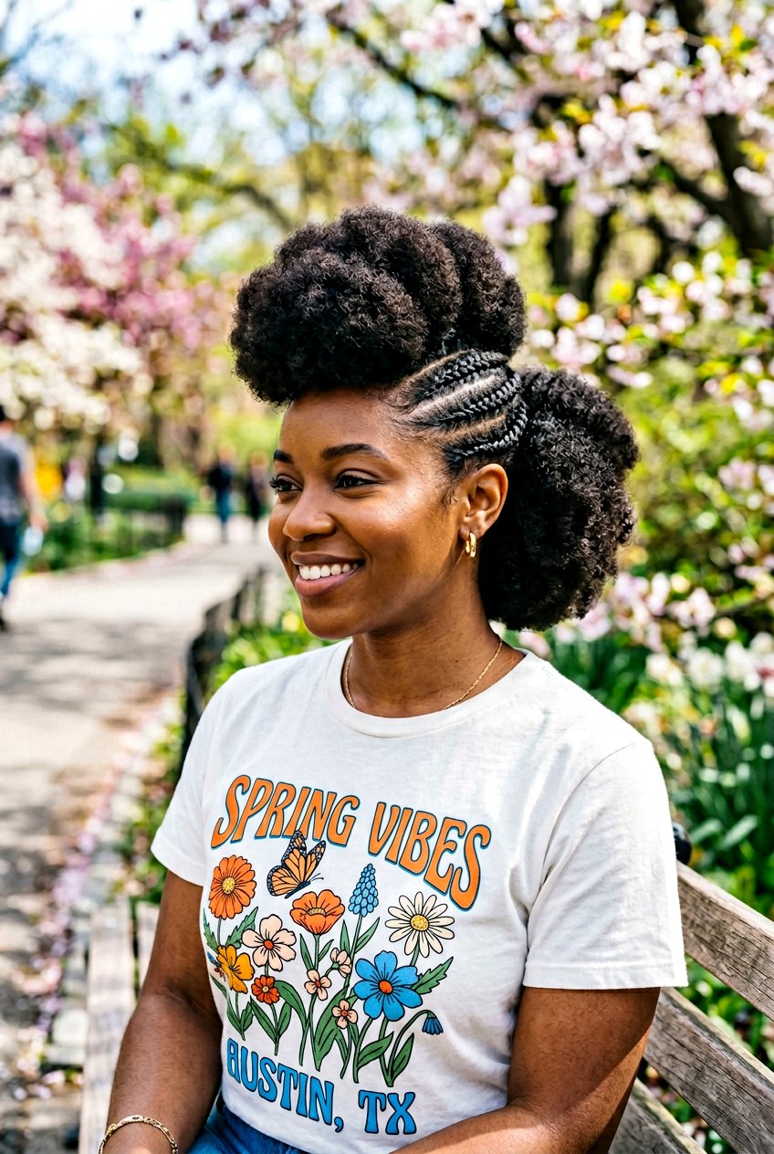 Faux Hawk Puff Ponytail - 20 natural puff ponytail hairstyle - 20 natural puff ponytail hairstyle