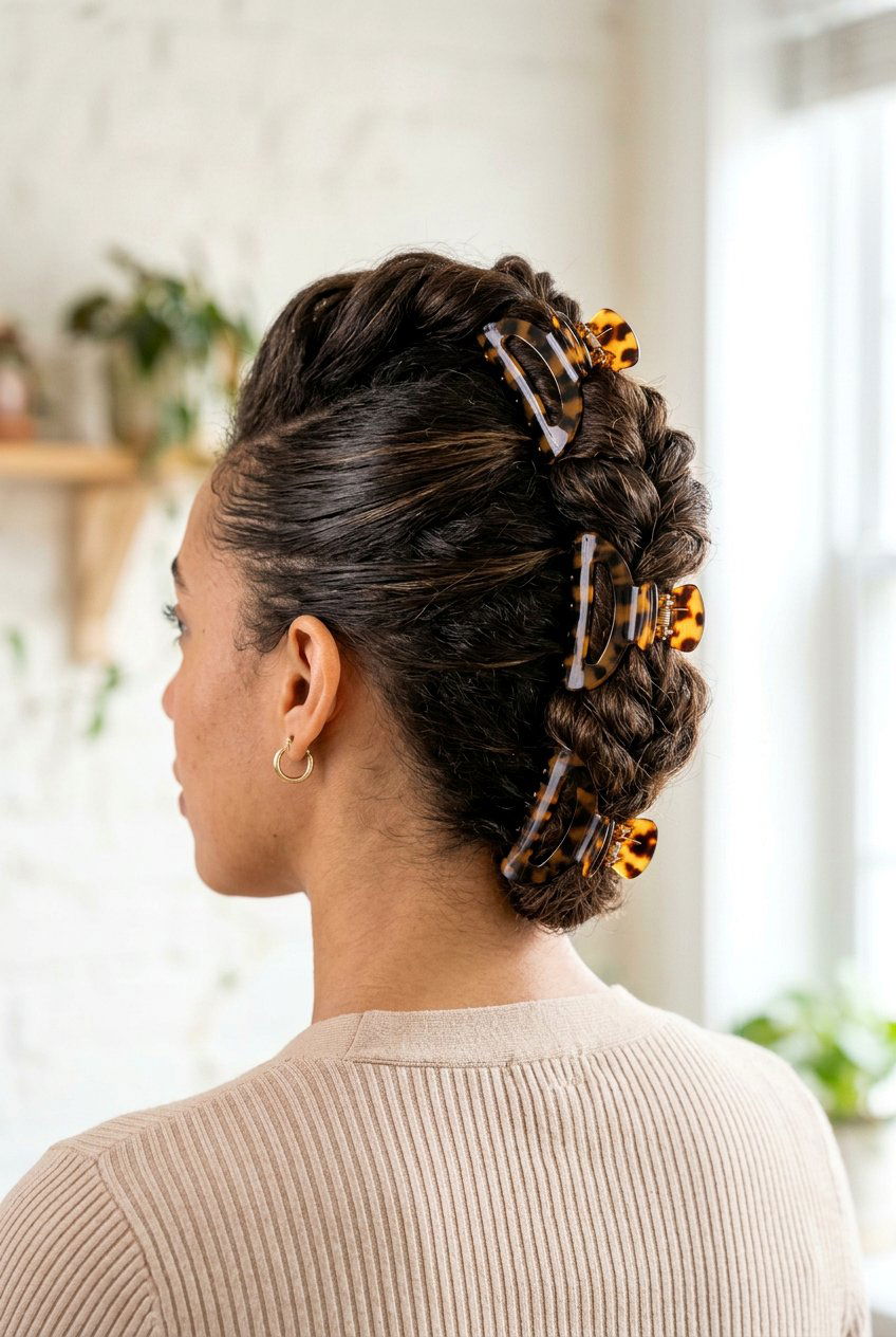 Faux Hawk Twist - 20 windy day claw clip hairstyle - 20 windy day claw clip hairstyle