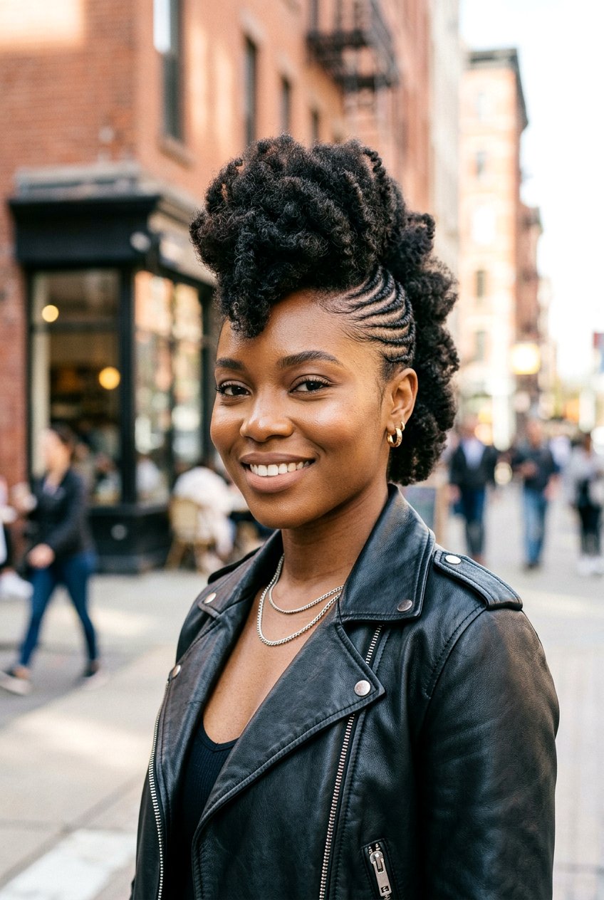 Faux Hawk Updo - 20 black women classy updo hairstyles - 20 black women classy updo hairstyles