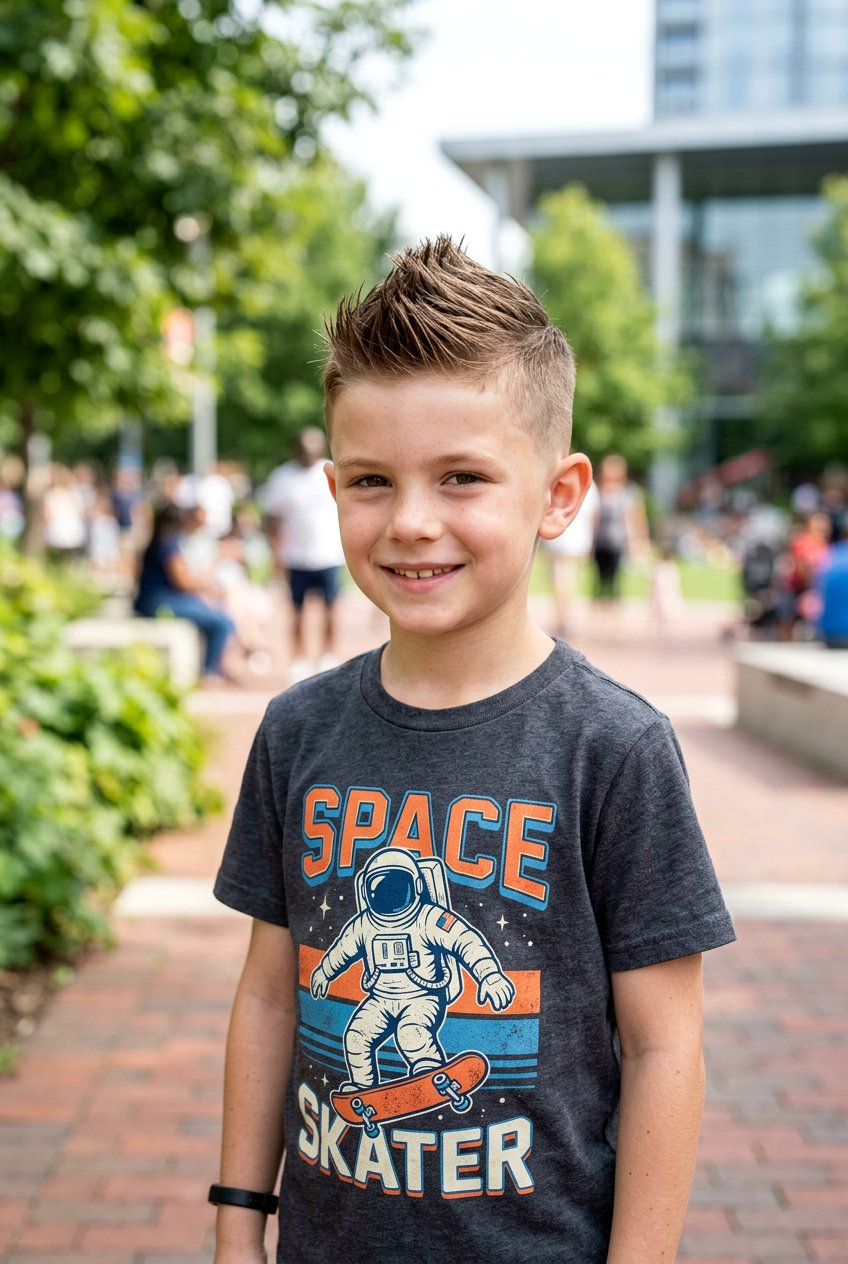 Faux Hawk With Tapered Sides - 20 young boys haircut for round face - 20 young boys haircut for round face