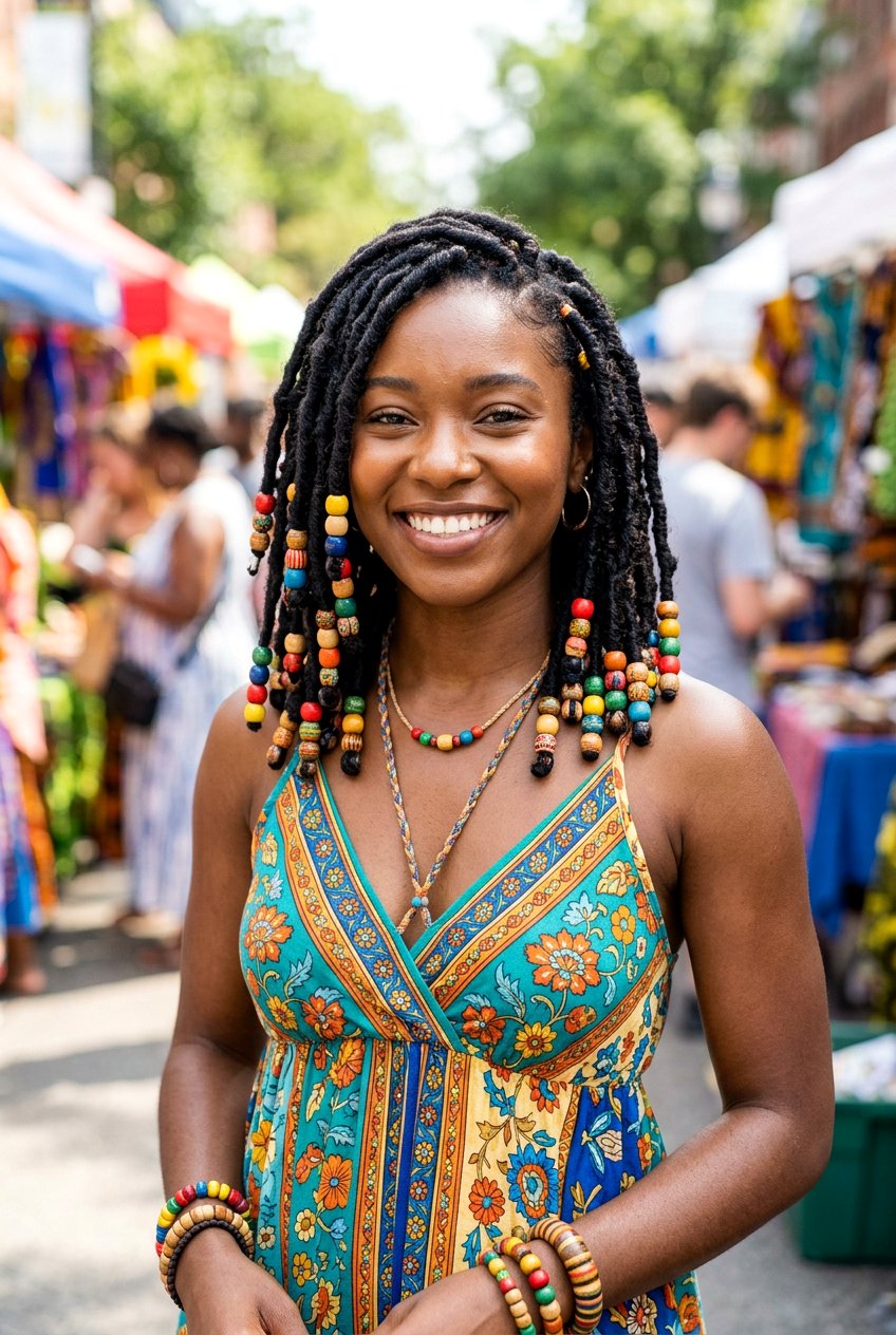 Faux Loc Bob With Beads - 20 faux loc bob hairstyles - 20 faux loc bob hairstyles