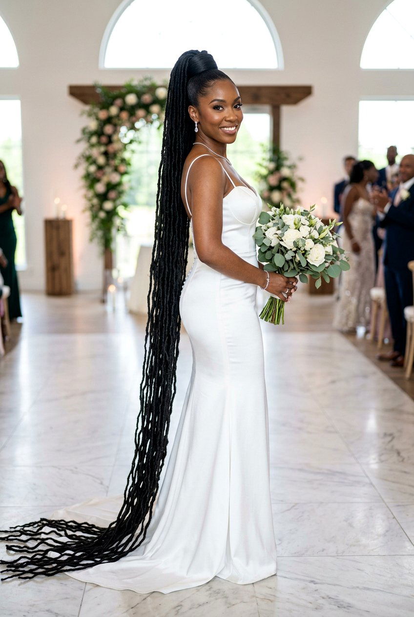 Faux Loc Bridal Ponytail - 20 bridal loc ponytail hairstyle - 20 bridal loc ponytail hairstyle