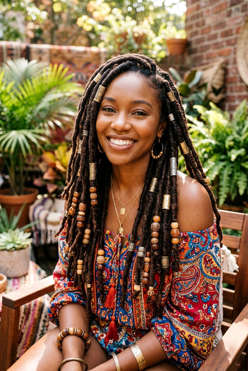 Faux Loc With Beads - 20 black women faux loc ideas - 20 black women faux loc ideas