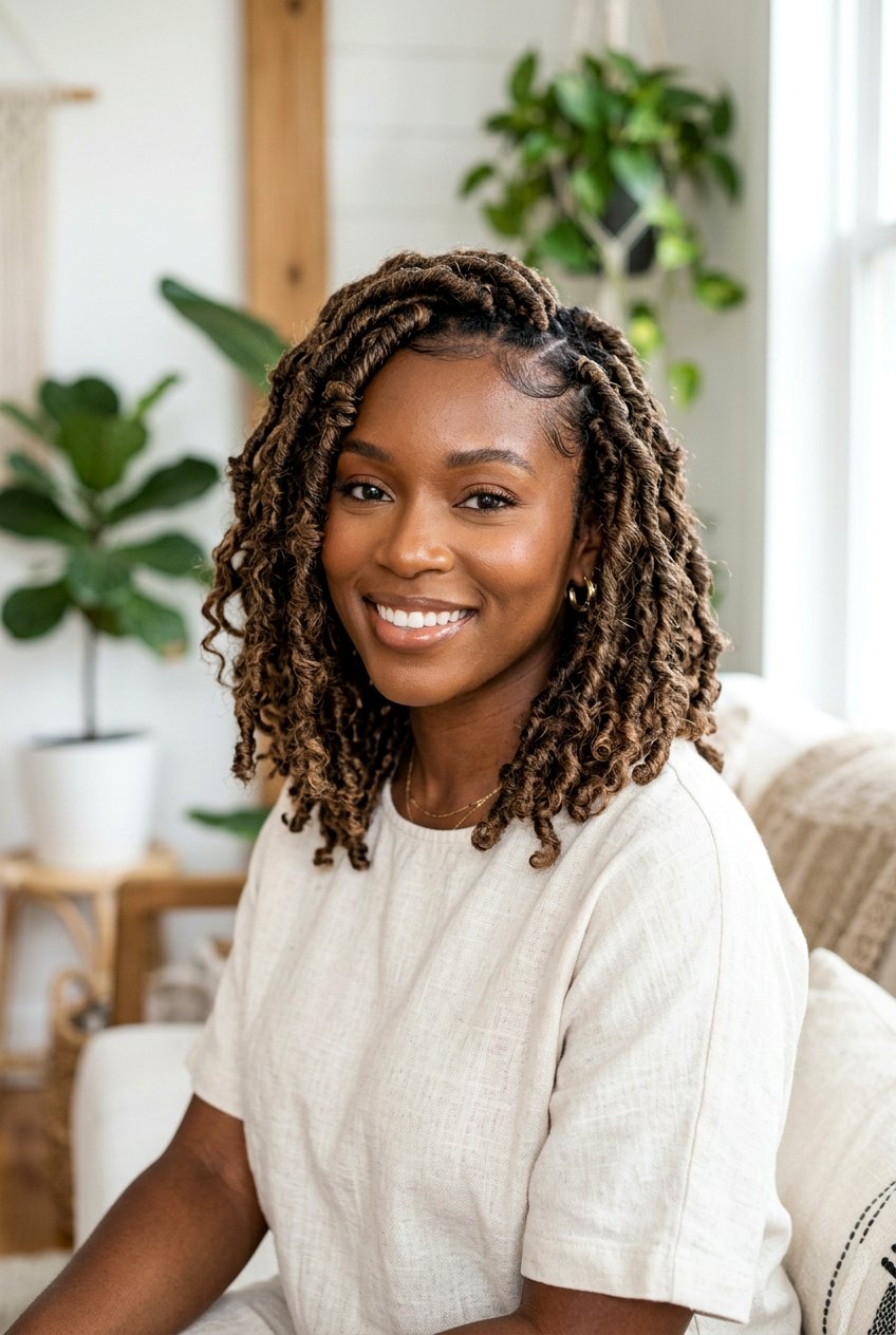 Faux Locs Bob on Natural Hair - 20 protective styles for shoulder length natural hair - 20 protective styles for shoulder length natural hair