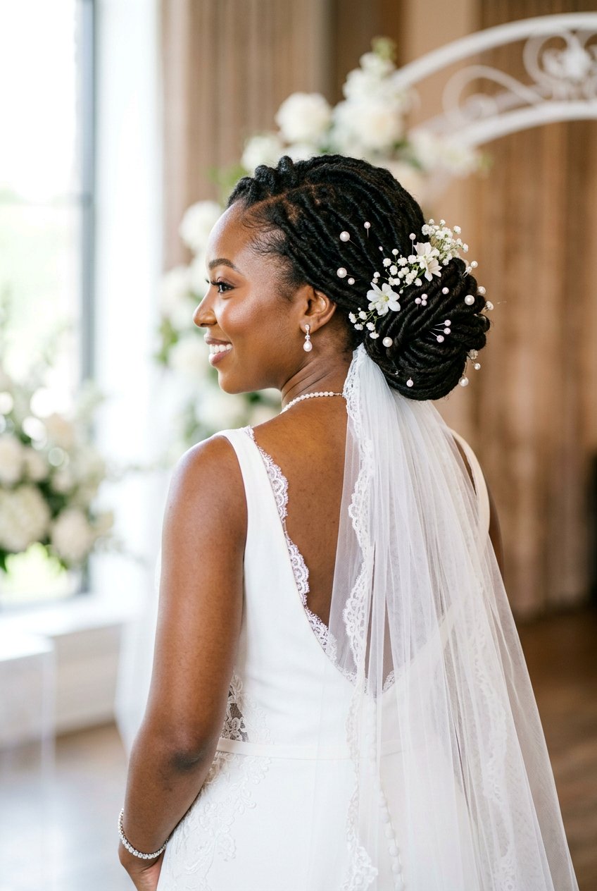 Faux Locs Chignon Bridal Updo - 20 bridal faux loc updo - 20 bridal faux loc updo