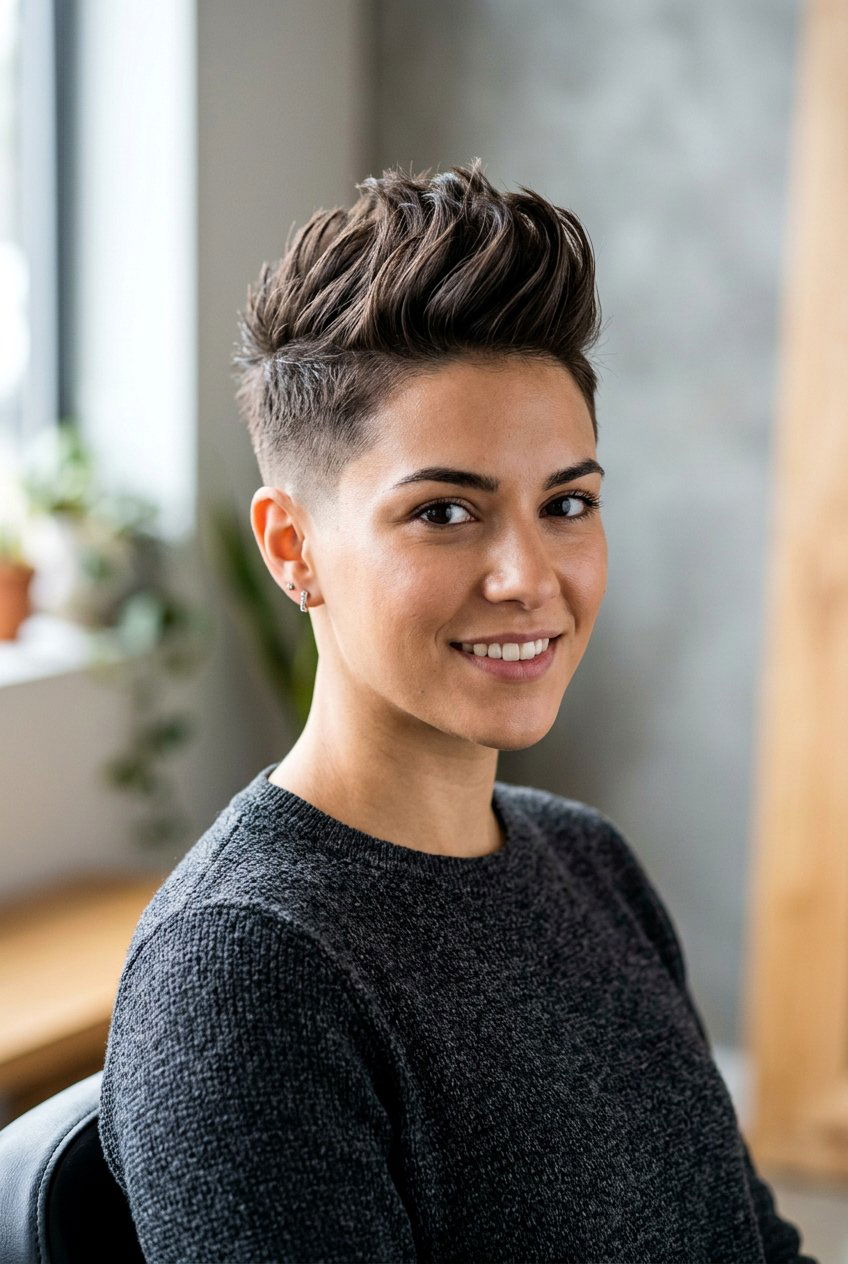 Faux hawk short hair - 20 edgy short haircuts for women - 20 edgy short haircuts for women