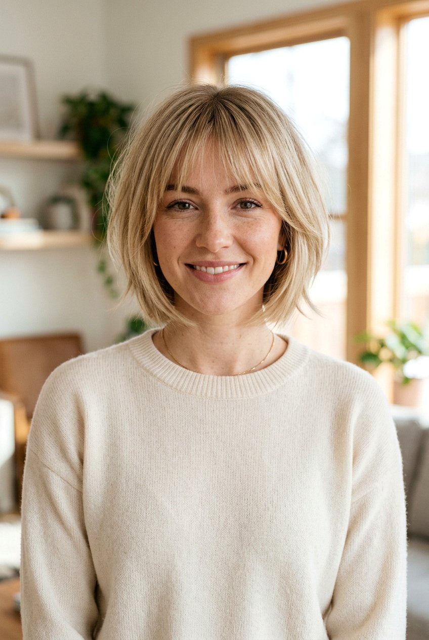 Feather Cut Bob With Bangs - 20 feather cut for short hair - 20 feather cut for short hair