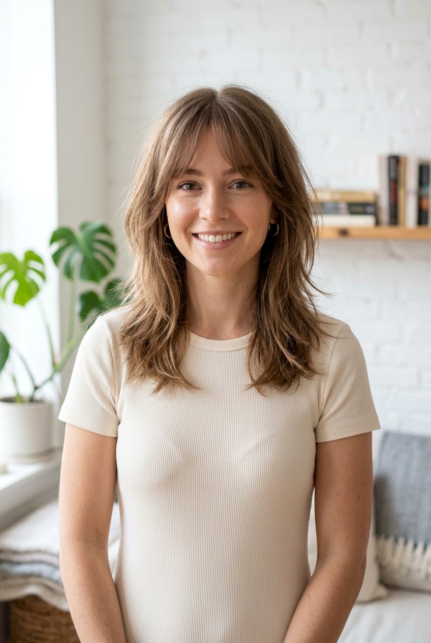 Feather Cut With Curtain Bangs For Thin Hair - 20 feather cut for thin hair - 20 feather cut for thin hair