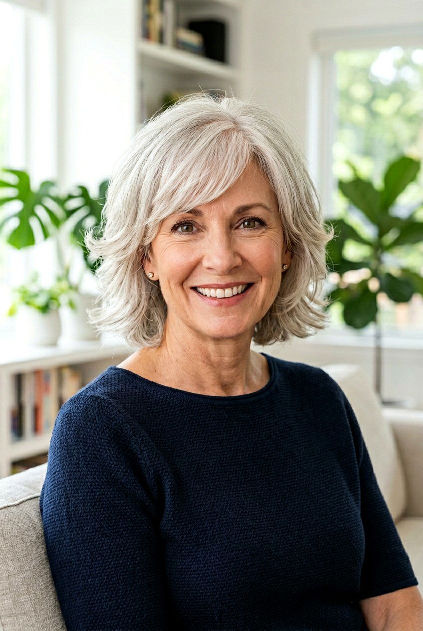 Feather Cut With Side Bangs For Over 50 - 20 feather cut for women over 50 - 20 feather cut for women over 50