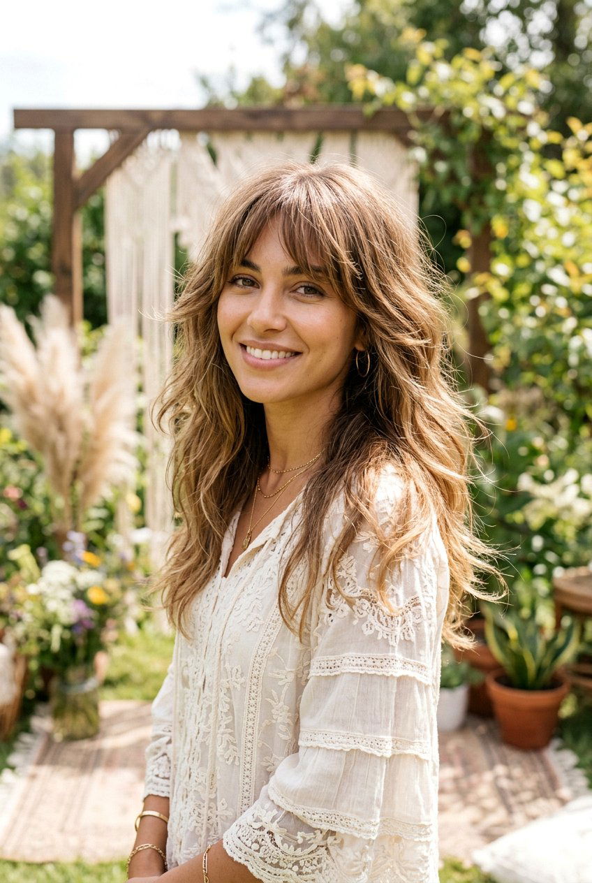 Feather cut with wispy bangs - 20 feather cut for long hair - 20 feather cut for long hair